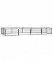12-Panel Dog Playpen Black 100x50 cm Powder-coated Steel