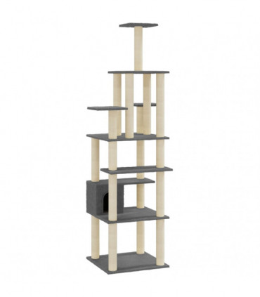 Cat Tree with Sisal Scratching Posts Dark Grey 183 cm