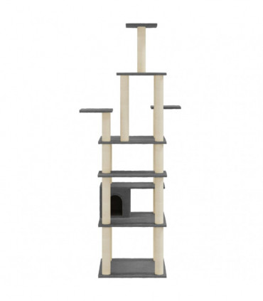 Cat Tree with Sisal Scratching Posts Dark Grey 183 cm