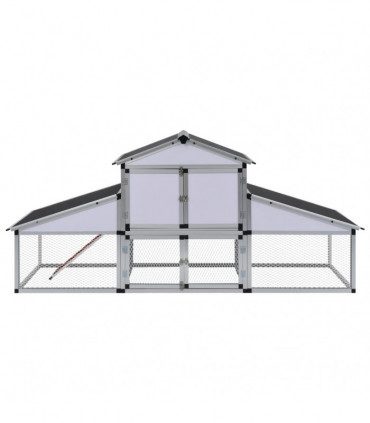 Chicken Coop with Runs and Nest Box Aluminium