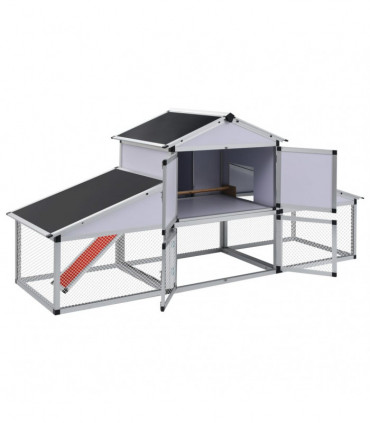 Chicken Coop with Runs and Nest Box Aluminium