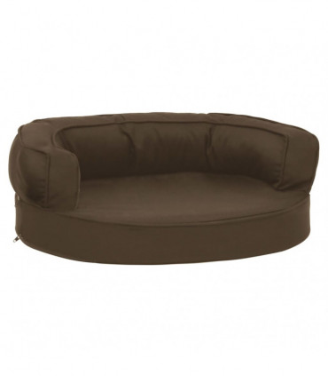 Ergonomic Dog Bed Mattress 60x42 cm Linen Look Brown