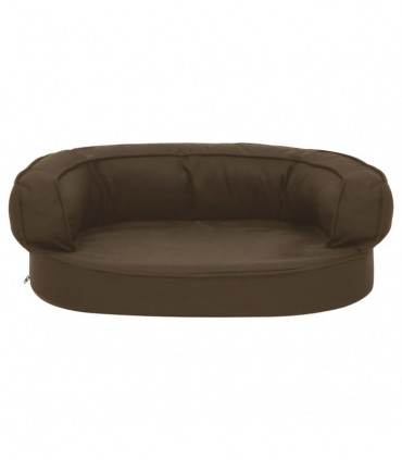 Ergonomic Dog Bed Mattress 60x42 cm Linen Look Brown