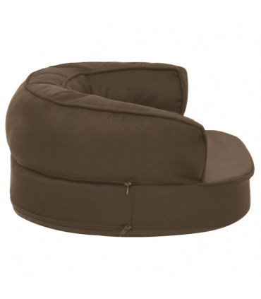 Ergonomic Dog Bed Mattress 60x42 cm Linen Look Brown