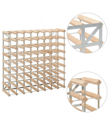Wine Rack for 72 Bottles Solid Pinewood