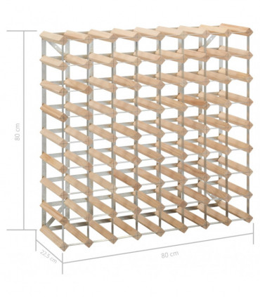 Wine Rack for 72 Bottles Solid Pinewood