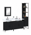 vidaXL 4 Piece Bathroom Furniture Set Black Engineered Wood