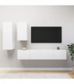 vidaXL 4 Piece TV Cabinet Set White Engineered Wood