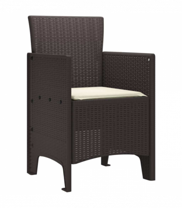 vidaXL Garden Chair 2 pcs Brown 53 x 49 x 85 cm PP