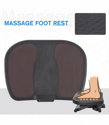 Footrest Adjustable Under-Desk Footrest Height Angle Tilt Anti-Slip Black