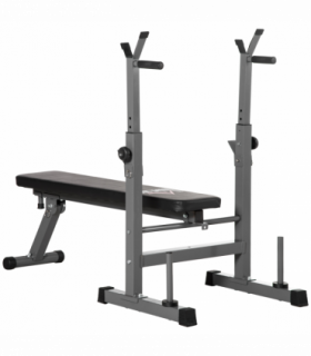 Adjustable Weight Bench Foldable with Barbell Rack and Dip Station