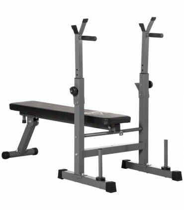 Adjustable Weight Bench Foldable with Barbell Rack and Dip Station
