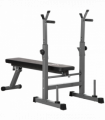 Adjustable Weight Bench Foldable with Barbell Rack and Dip Station
