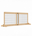 Adjustable Wooden Pet Gate Freestanding Dog Barrier for Doorway Pawhut