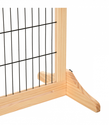 Adjustable Wooden Pet Gate Freestanding Dog Barrier for Doorway Pawhut
