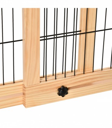 Adjustable Wooden Pet Gate Freestanding Dog Barrier for Doorway Pawhut