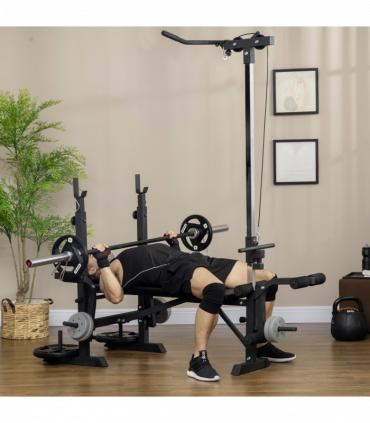 HOMCOM Adjustable Weight Bench Multifunction Full Body Workout Bench