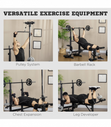 HOMCOM Adjustable Weight Bench Multifunction Full Body Workout Bench