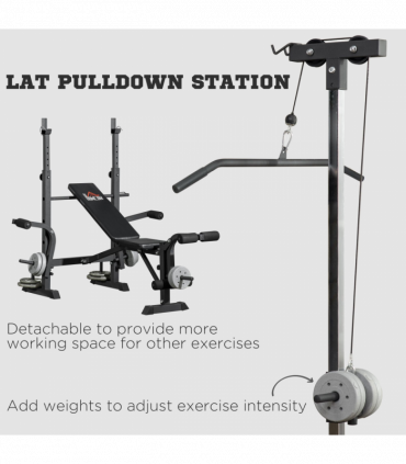 HOMCOM Adjustable Weight Bench Multifunction Full Body Workout Bench
