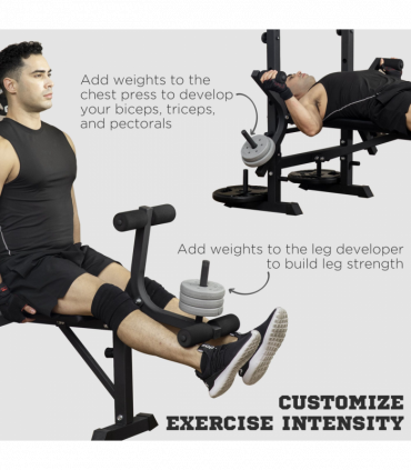 HOMCOM Adjustable Weight Bench Multifunction Full Body Workout Bench