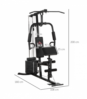 Multifunction Home Gym Machine with 45kg Weight Stack, for Full Body Workout