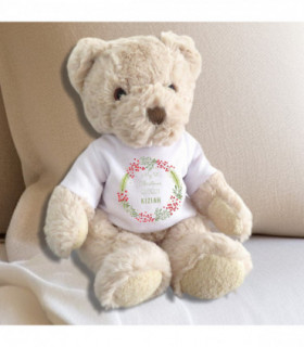Personalised Luxury Teddy Bear 1st Christmas Berry T-shirt