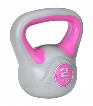 SPORTNOW 2kg Kettle Bell with Handle for Home Gym, Pink and Grey