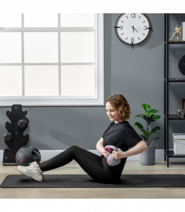 SPORTNOW 2kg Kettle Bell with Handle for Home Gym, Pink and Grey