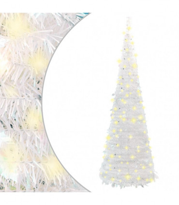 vidaXL Artificial Christmas Tree Pop-up 200 LEDs White 210 cm