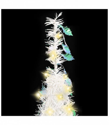 vidaXL Artificial Christmas Tree Pop-up 200 LEDs White 210 cm