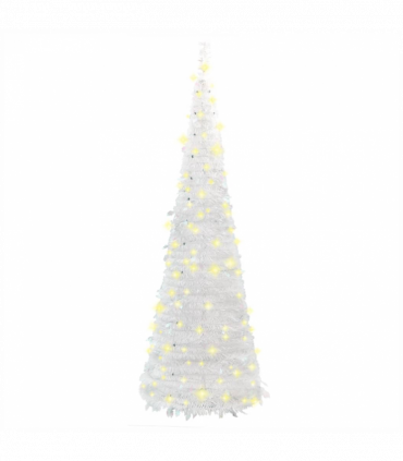 vidaXL Artificial Christmas Tree Pop-up 200 LEDs White 210 cm
