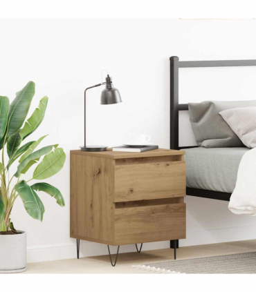 vidaXL Bedside Cabinet Artisan oak 40 x 35 x 50 cm Engineered wood