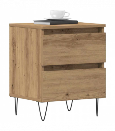 vidaXL Bedside Cabinet Artisan oak 40 x 35 x 50 cm Engineered wood