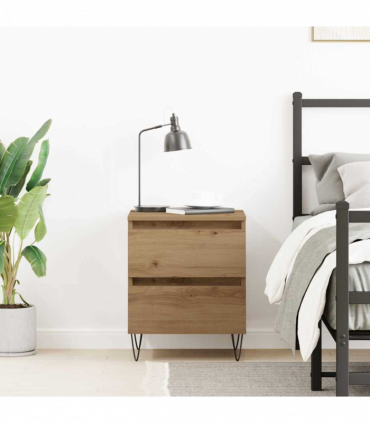 vidaXL Bedside Cabinet Artisan oak 40 x 35 x 50 cm Engineered wood