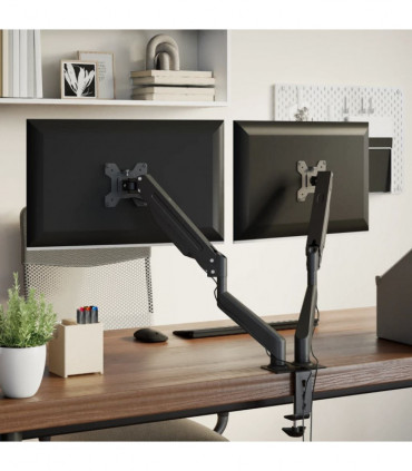 vidaXL Dual Monitor Arm for Max 27 Inch Screen VESA 75/100 mm 20 kg