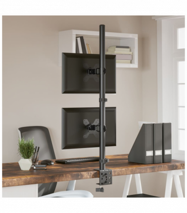 vidaXL Dual Monitor Stand Black Steel VESA 75/100 mm