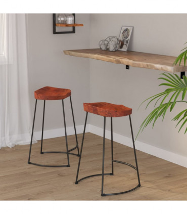 vidaXL Gavin Bar Stools 2 pcs 45x40x63 cm Solid Wood Mango