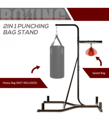 HOMCOM Free-Standing Speed Bag Platform, Adjustable Boxing Punch Bag, Black