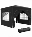 Outsunny 3 x 3(m) UPF50+ Pop Up Gazebo with Sides and Carry Bag, Black