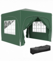 Outsunny 3 x 3(m) UPF50+ Pop Up Gazebo with Sides and Carry Bag, Dark Green