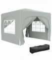 Outsunny 3 x 3(m) UPF50+ Pop Up Gazebo with Sides and Carry Bag, Light Grey