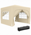 Outsunny 3 x 3(m) UPF50+ Pop Up Gazebo with Sides and Carry Bag, Sand