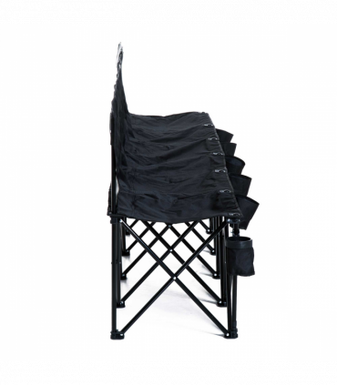 Outsunny 6 Seat Folding Bench Multi Deck Chair Cup Holder Camping Steel Black