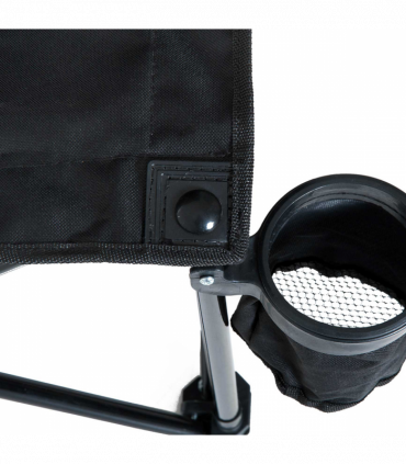 Outsunny 6 Seat Folding Bench Multi Deck Chair Cup Holder Camping Steel Black