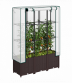 Outsunny Plastic Vegetable Planter with Trellis, 120 x 40 x 140 cm