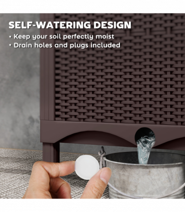 Outsunny Plastic Vegetable Planter with Trellis, 120 x 40 x 140 cm