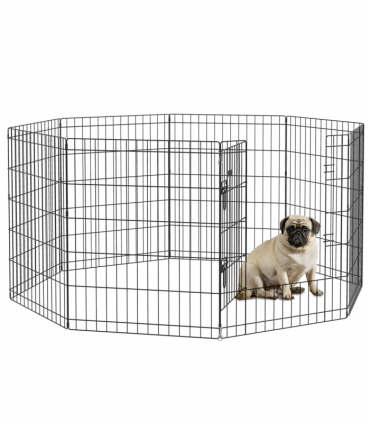 PawHut 8 Panel DIY Dog Pen with Door for Indoor/Outdoor Use, 76cm High