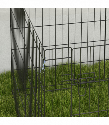 PawHut 8 Panel DIY Dog Pen with Door for Indoor/Outdoor Use, 76cm High