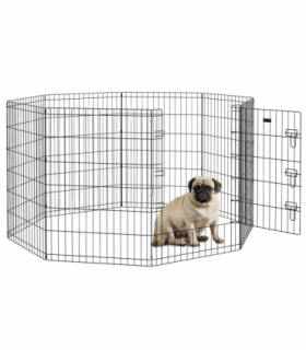 PawHut 8-Panel DIY Dog Pen with Door for Indoor/Outdoor Use, 91cm High