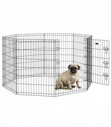 PawHut 8-Panel DIY Dog Pen with Door for Indoor/Outdoor Use, 91cm High